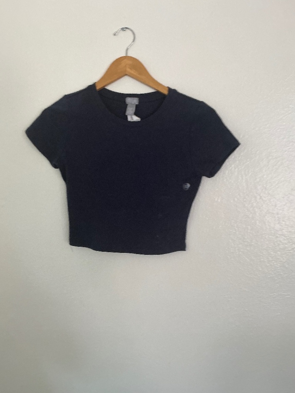 "Tillys NWT Basic Baby Tee Crop Top Night Navy Short Sleeve Sz M"